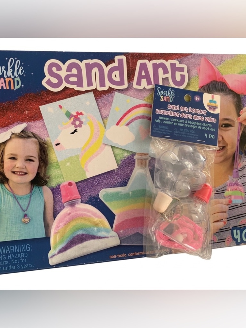 Sparkle Sand Sand Art Kit (40Pc) + 2 Bottles Bundle Creativity Kid Activity